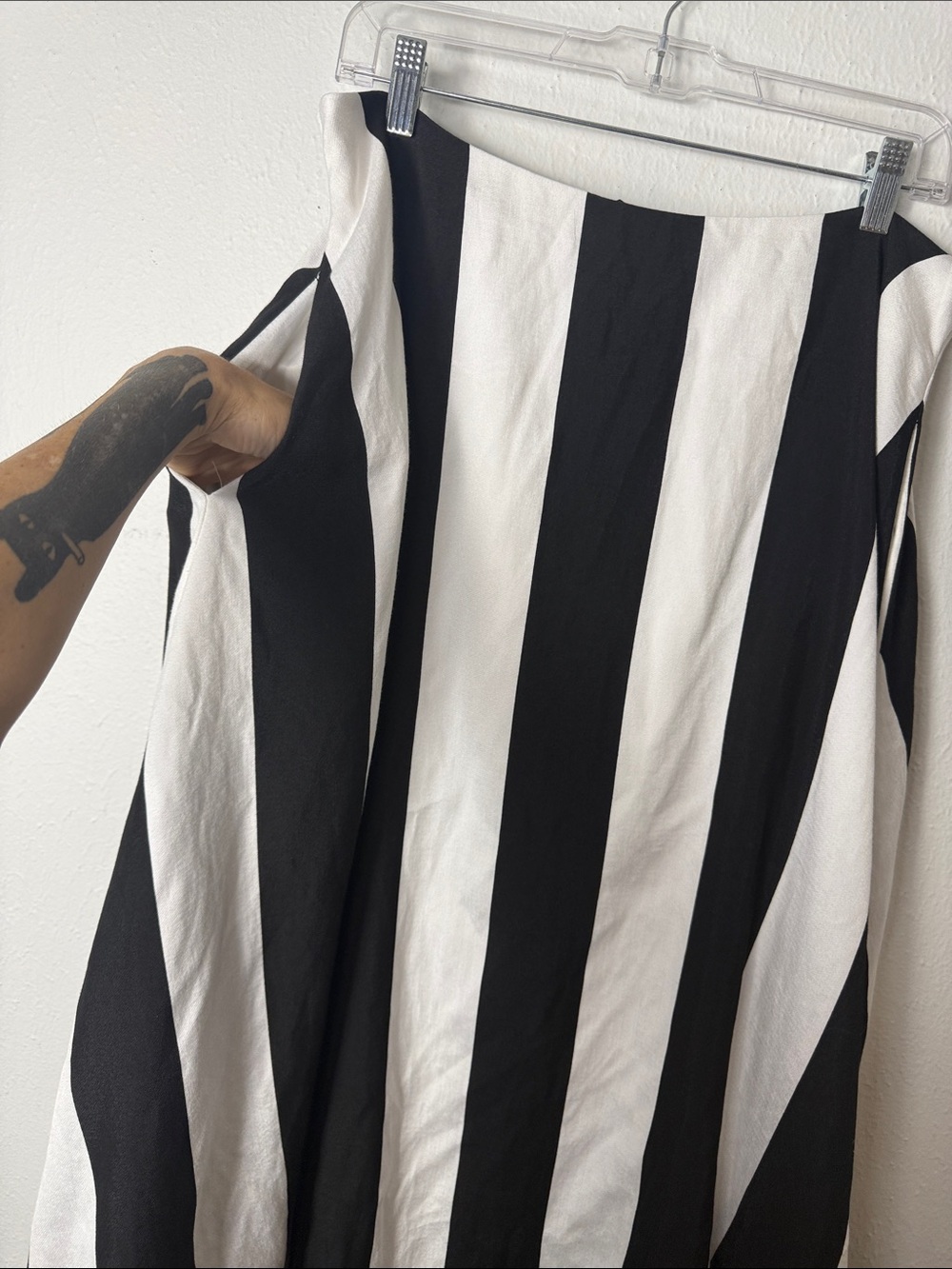 Badgley Mischka Black and White Striped Skirt - Picture 2 of 7